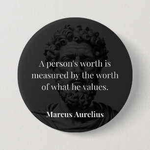 Badge Rond 7,6 Cm Définir une valeur : Marcus Aurelius sur les valeu