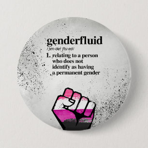 Badge Rond 7,6 Cm Définition de Genderfluid - termes définis de
