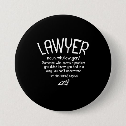 Badge Rond 7,6 Cm Définition drôle de l'avocat (Devant)