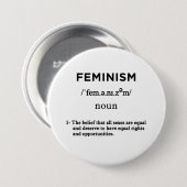 Badge Rond 7,6 Cm définition du féminisme cercle blanc (Devant & derrière)
