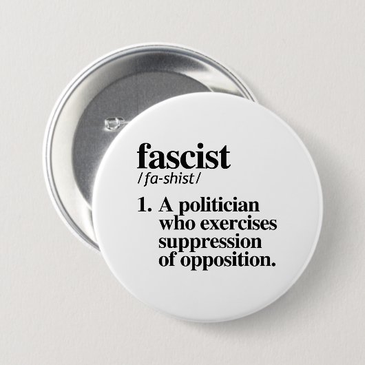 Badge Rond 7,6 Cm Définition fasciste (Devant & derrière)