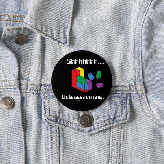 Badge Rond 7,6 Cm Défragmenter (En situation)