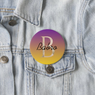 Badge Rond 7,6 Cm Dégradé personnalisé coloré élégant violet jaune