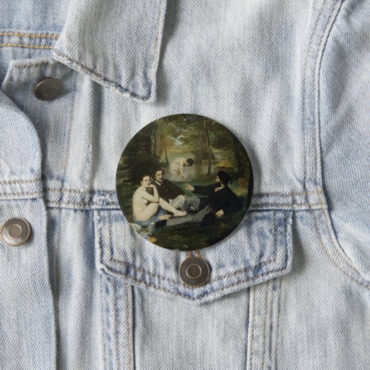 Badge Rond 7,6 Cm Déjeuner sur l'herbe par Edouard Manet (En situation)
