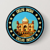 Badge Rond 7,6 Cm Delhi (Devant)