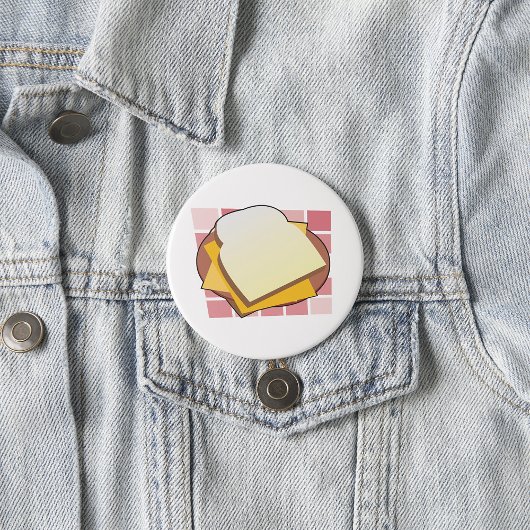 Badge Rond 7,6 Cm Délicieux sandwich au fromage Fun Food