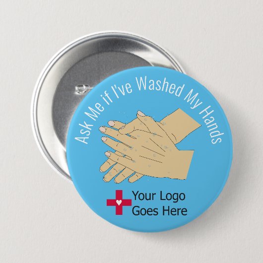 Badge Rond 7,6 Cm Demandez-moi si j'ai lavé mes mains (Devant & derrière)