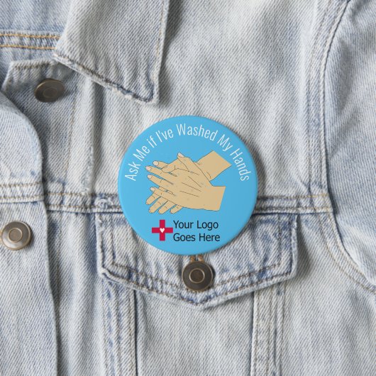 Badge Rond 7,6 Cm Demandez-moi si j'ai lavé mes mains (En situation)