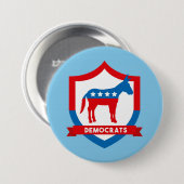 Badge Rond 7,6 Cm Démocrates (Devant & derrière)