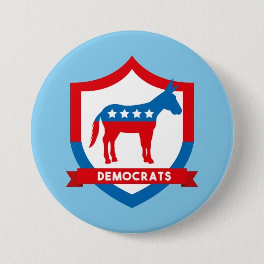 Badge Rond 7,6 Cm Démocrates (Devant)