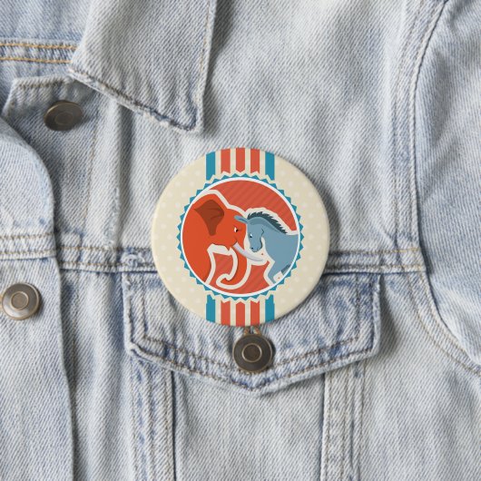 Badge Rond 7,6 Cm Démocrates contre Républicains (En situation)