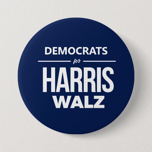 Badge Rond 7,6 Cm Démocrates de Harris Walz (Devant)
