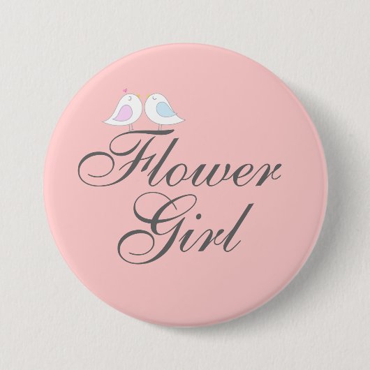 Badge Rond 7,6 Cm Demoiselle de honneur mignonne d'inséparables (Devant)