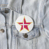 Badge Rond 7,6 Cm Denmark National Flag Star Shape (En situation)