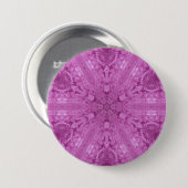 Badge Rond 7,6 Cm Dentelle féminine rose Kaleidoscope Flocon de neig (Devant & derrière)