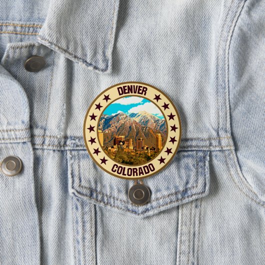 Badge Rond 7,6 Cm Denver (En situation)