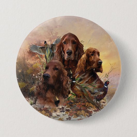 Badge Rond 7,6 Cm Des couteaux irlandais avec faisans - Chasse à la (Devant)