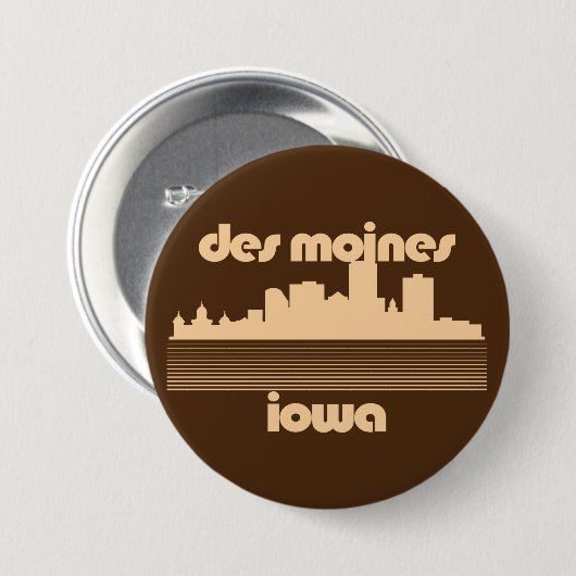 Badge Rond 7,6 Cm Des Moines, Iowa (Devant & derrière)