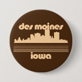 Badge Rond 7,6 Cm Des Moines, Iowa (Devant)