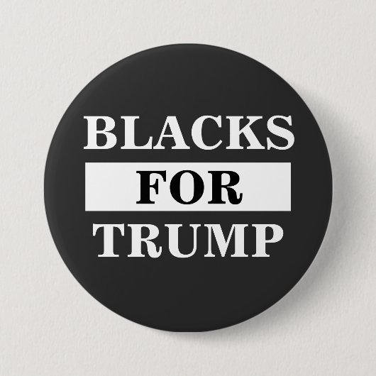 Badge Rond 7,6 Cm Des Noirs Pour Trump (Devant)