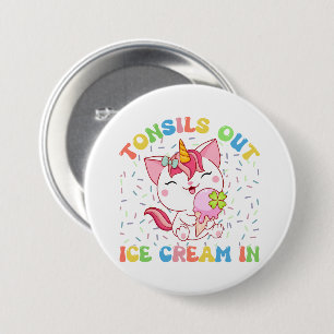 Badge Rond 7,6 Cm Des Tonsiles, De La Glace Dans Chat Unicorn