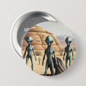 Badge Rond 7,6 Cm Désert des Insectoïdes Aliens (Devant & derrière)