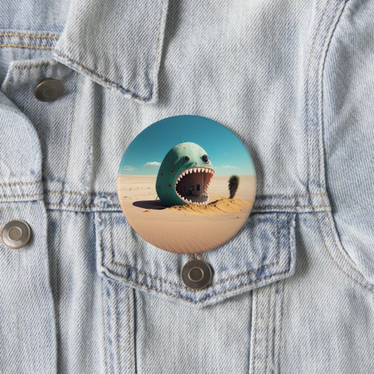 Badge Rond 7,6 Cm Desert Monstre (En situation)