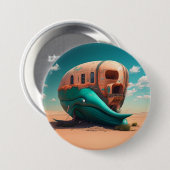 Badge Rond 7,6 Cm Desert whale house (Devant & derrière)
