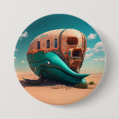 Badge Rond 7,6 Cm Desert whale house (Devant)