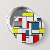 Badge Rond 7,6 Cm Design de style mondrien (Devant & derrière)