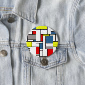 Badge Rond 7,6 Cm Design de style mondrien (En situation)