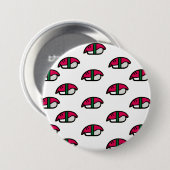 Badge Rond 7,6 Cm Dessin Kawaii Sushi, Riz de Poisson et Algues (Devant & derrière)