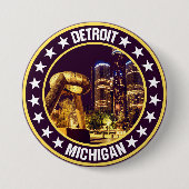 Badge Rond 7,6 Cm Détroit (Devant)