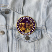 Badge Rond 7,6 Cm Détroit (En situation)