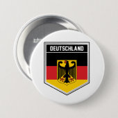 Badge Rond 7,6 Cm Deutschland/Allemagne - Bouclier indicateur (Devant & derrière)