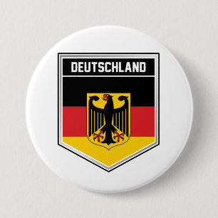 Badge Rond 7,6 Cm Deutschland/Allemagne - Bouclier indicateur