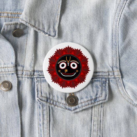 Badge Rond 7,6 Cm Dévotion à Lord Jagannath - Hare Krishna (En situation)