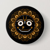 Badge Rond 7,6 Cm Dévotion envers Lord Jagannath - Hare Krishna (Devant)