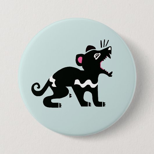 Badge Rond 7,6 Cm Diable Cheeky - DIABLE TASMANIAN - faune - Aqua (Devant)