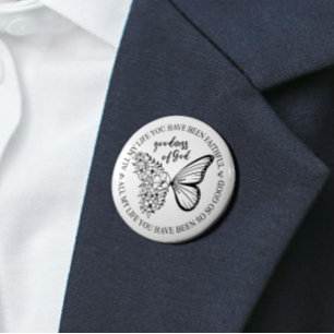 Badge Rond 7,6 Cm Dieu est bon papillon floral