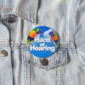 Badge Rond 7,6 Cm Difficile d'entendre Rainbow Lorikeet Blue Sky Dea (En situation)