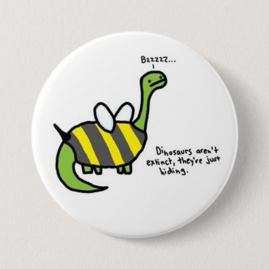 Badge Rond 7,6 Cm Dino (Devant)