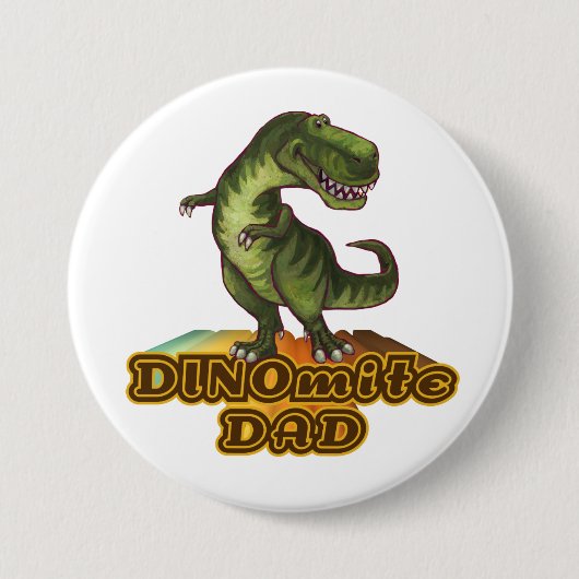 Badge Rond 7,6 Cm Dinomite Papa (Devant)