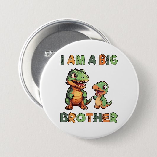 Badge Rond 7,6 Cm Dinosaur Big Brother (Devant & derrière)