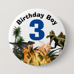 Badge Rond 7,6 Cm Dinosaure anniversaire do-it-yourself âge t rex an