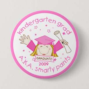 Badge Rond 7,6 Cm Diplômé de jardin d'enfants de fille/bouton
