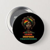 Badge Rond 7,6 Cm Dirige, inspire, transforme le mois de l'histoire  (Devant & derrière)