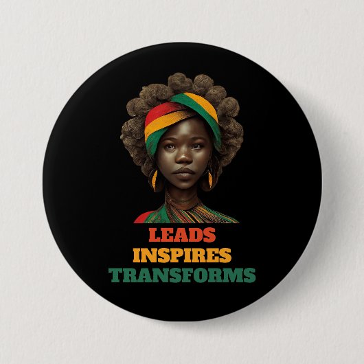Badge Rond 7,6 Cm Dirige, inspire, transforme le mois de l'histoire  (Devant)