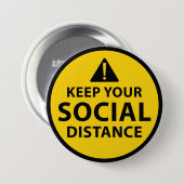 Badge Rond 7,6 Cm Distance sociale (Devant & derrière)