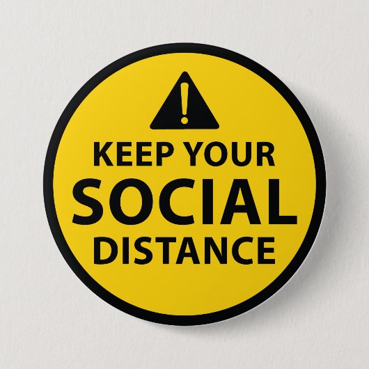 Badge Rond 7,6 Cm Distance sociale (Devant)